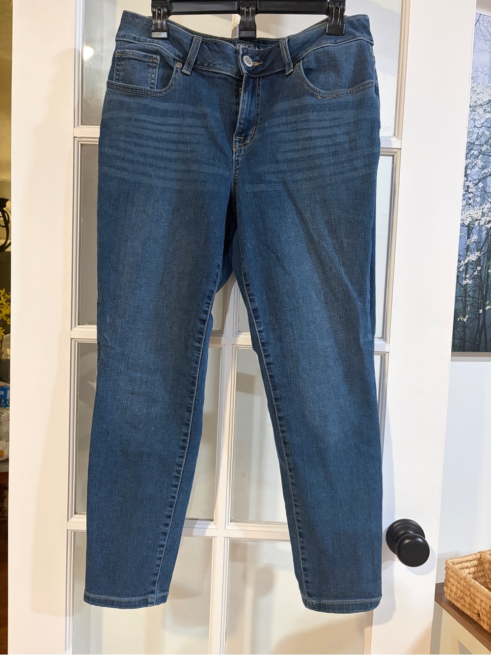M Jeans by Maurices Mid High Rise Skinny Slim Straight Leg Denim Jeans 12 Short